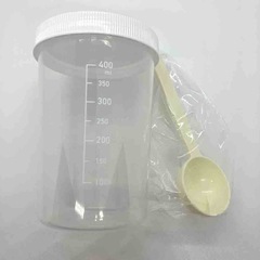 プロテインシェイカー 500ml スプーン付き ホワイト 白の画像