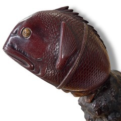 恵比寿と鯛魚　銅製　置物 ◇ 開運　金運　骨董品　希少　縁起物　風水　お守り　古美術の画像