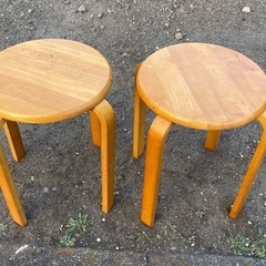 木製スツール 丸椅子 2脚セット