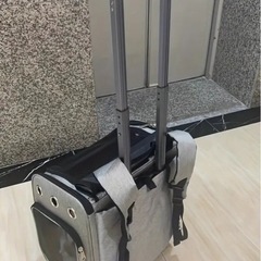 新品未使用✨️グレー色✨キャスター付きペット キャリーケース キャリーバッグ カート リュックサック の画像