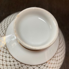 【レトロ食器】【新品未使用】金彩網目模様のお茶碗10客　美濃路の画像