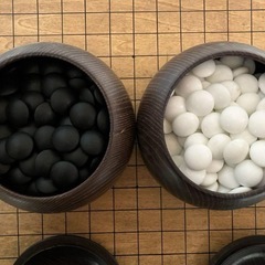 囲碁セット　木製囲碁盤　足つき　碁石　木製ボウルの画像