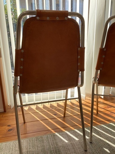 シャルロットペリアン レザーチェア リプロダクトの椅子2脚