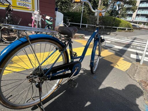 【リサイクルショップどりーむ鹿大前店】No.77 自転車　ママチャリ　24インチ　ベル付き　鍵付き　LEDライト付き　