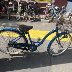 【リサイクルショップどりーむ鹿大前店】No.77 自転車　ママチャリ　24インチ　ベル付き　鍵付き　LEDライト付き　