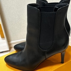 Lauren Ralph Lauren サイドゴア ブラックレザーブーツ23.5の画像