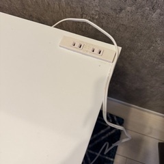 白　机　学者机　コンセント　引き出し付き　キズありの画像