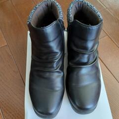 女性ブーツ、雨用、冬用、黒、ショート、Lサイズ、の画像