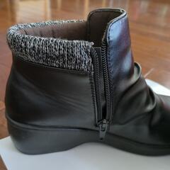 女性ブーツ、雨用、冬用、黒、ショート、Lサイズ、の画像