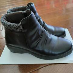 女性ブーツ、雨用、冬用、黒、ショート、Lサイズ、の画像