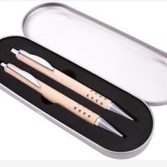 【新品】ホワイト純正木製格納式鉛筆 ボールペン ライティングセッ...
