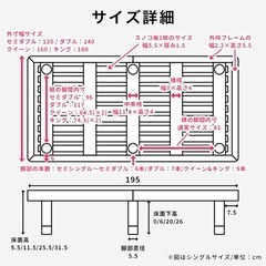 バノン　セミダブルベッド　マットレス付きの画像