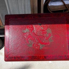 昭和レトロ　座卓　漆器　赤塗り