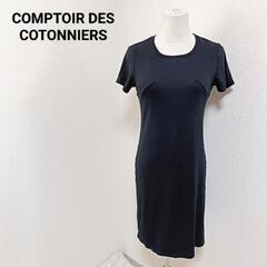 コントワーデコトニエ 半袖ワンピース ひざ丈 ウエストゴム ブラ...