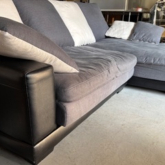 NITORI 3人掛け布張りカウチソファ(キングダム3KD) 幅250cm Usedの画像