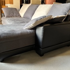 NITORI 3人掛け布張りカウチソファ(キングダム3KD) 幅250cm Usedの画像