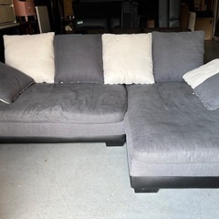 NITORI 3人掛け布張りカウチソファ(キングダム3KD) 幅250cm Usedの画像