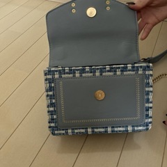 新品未使用ネイビー ホワイト ツイード ショルダーバッグの画像