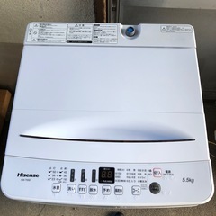 2020年製 Hisense ハイセンス 全自動電気洗濯機 HW-T55D ホワイト 洗濯容量5.5kg (CIUN) 大田原の生活家電《洗濯機》の中古 あげます・譲ります｜ジモティーで不用品の処分