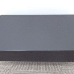 ★ 新札幌 ブラックガラス センターテーブル 収納付き ガラス天板 机 ローテーブル / No.3168 ★の画像