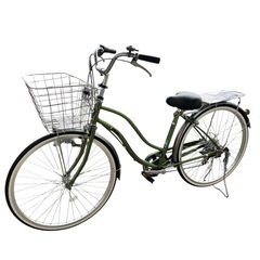 asahi シティサイクル 26インチ カジュリー リラックス 23年購入 自転車 ママチャリ カーキ グリーン 鍵 説明書付き あさひ  の画像