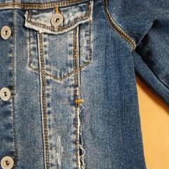 ZARA/ザラキッズ/女の子/ダメージ加工/デニムジャケット/Gジャン/128㎝の画像