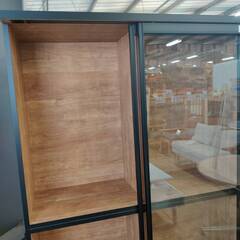 【愛品倶楽部柏店】手作り家具工房日本の匠 未使用 2枚スライド扉食器棚 ポエム3 大川の家具 日本製の画像