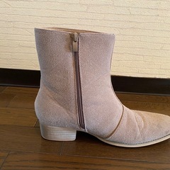 ベージュスエードペコスwesternエンジニアブーツバイカーワークサイドゴアシューズの画像