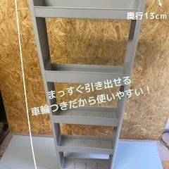【デッドスペースに】キッチンワゴン　スリム　隙間収納