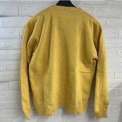 古着 トミーヒルフィガー オールド フラッグタグ エンブレム刺繍 ニットセーター Lサイズ イエロー TOMMY HILFIGER 現状品 札幌市 白石区 東札幌の画像