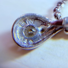 K10WG D0.10ct ネックレス レディース ボールチェーンの画像