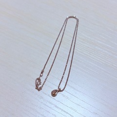 K10WG D0.10ct ネックレス レディース ボールチェーン
