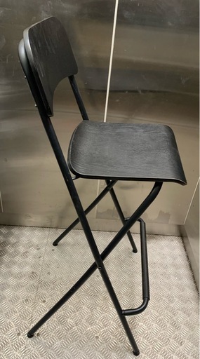 IKEA イケア FRANKLIN フランクリン  カウンターチェア 背もたれ付き 折りたたみ式 ブラック4点セット 74 cm 