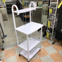 ★ジモティ割引あり★レンジ台 ホワイト W(幅)60×D(奥行き)45.0×H(高さ)132.4cm ※クリーニング済みの画像