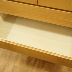 北大前! 札幌 引取 MUJI 無印良品 4段木製チェスト W88×D44×H83cm  ベージュ 中古家具 収納家具 2064336の画像