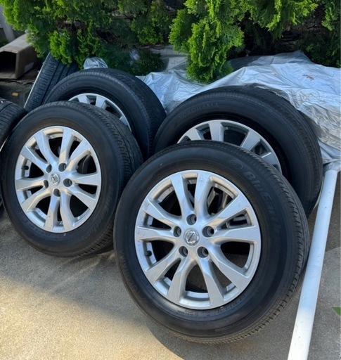 日産エルグランドE52純正ホイールセット 18インチ　バリ山 日産純正ホイール バリ山 日産エルグランドE52純正ホイールセット 18