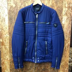 【A521】中綿ライダースジャケット DIESEL  ブルー