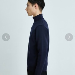 PUBLIC TOKYO(ネイビー) 【洗える】バウンドウールミラノリブハイネックニット/モックネックの画像