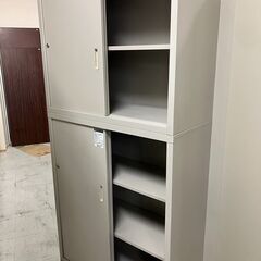 中古　コクヨ　上下書庫　上下引違い書庫　上下書庫セット　引き戸　2段書庫　スチールキャビネット　書類棚　鍵付　愛知県 一宮市 名古屋 稲沢 江南 岩倉 岐阜 羽島 各務ヶ原 三重 愛知 グッドプライス一宮の画像