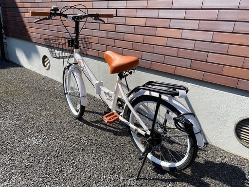 折りたたみ自転車 20インチ〈ホワイト〉