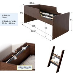 RAUM(ラウム) 棚付きロフトベッドの画像