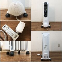 De'Longhi オイルヒーターRHJ35M0812-DG ゼロ風暖房 静音 8～10畳 ピュアホワイト×ブラック　(デロンギ) ECOモード搭載の画像