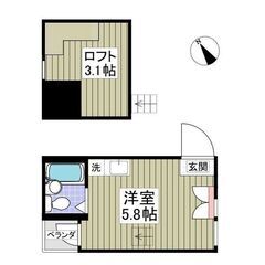 MK💞初月賃料無料✨敷金ゼロ✨礼金ゼロ✨仲介手数料ゼロ✨西武池袋・豊島線「大泉学園」駅 徒歩10分👣西武池袋・豊島線「保谷」駅 徒歩13分 👣南東向き🏡ロフト付きで使い方自在🌟の画像