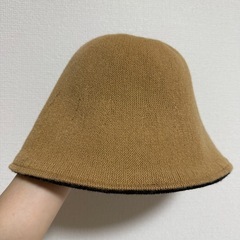 両面着用バケットハット帽子ボウラーハット 暖かいキャップの画像
