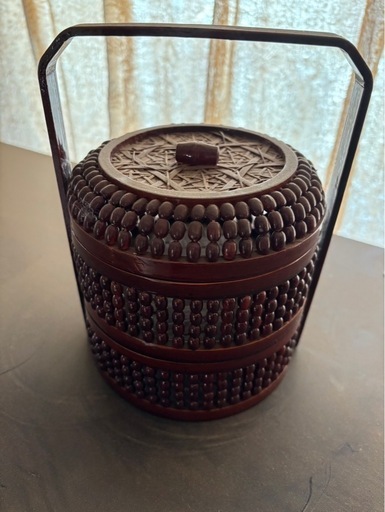 竹カゴ　小物入れ　二段