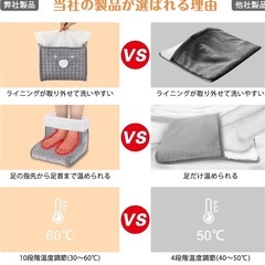足温器 フットウォーマー 10段階温度調節 電気足温器 足入れタイプ 速暖 3段階自動タイマー 足元ヒーター デスク下 省エネ 足首まで温める 洗える 過熱保護 柔らかフランネル 収納簡単 軽量 足元 あったかグッズ ヒーター 暖房 温める 冷え性対策グッズ の画像