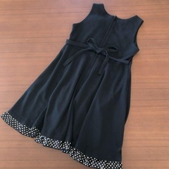 コサージュ付きドットフリルワンピース130 式服　日本製の画像