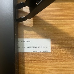 木目×ブラック　折りたたみ可　パソコンデスクの画像
