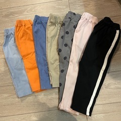 【ほぼ未使用品】GU 100cm ズボン 7枚セット　子供服の画像