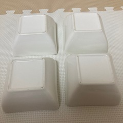 白いお皿　スクエア型小鉢　4枚セットの画像